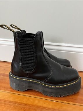 Doc Martin Black Platform Chelsea Boots